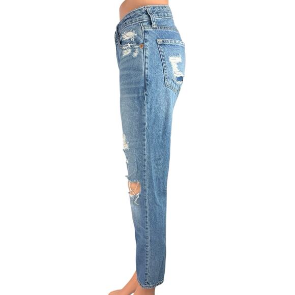 Abercrombie & Fitch Ames Low Rise Distressed Skinny Slim Boyfriend Denim Jeans 0 - Picture 2 of 5